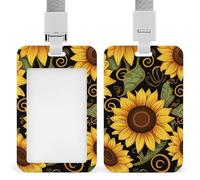 Bellissimo porta badge a forma di girasole con cordino staccabile, impermeabile, verticale, porta badge per infermiere, insegnanti, ufficio, donne e uomini