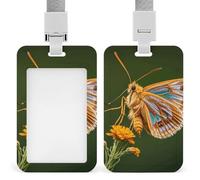 Bellissimo porta badge con ali di falena, con cordino staccabile, design impermeabile, per ufficio, posto di lavoro