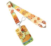 Bellissimo porta badge con cinturino Capybaras cordino con portachiavi per donne insegnante infermiera dottore studente capybara cordini portachiavi bellissimo collo cartone animato animale porta
