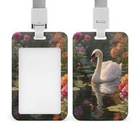 Bellissimo porta badge identificativo a forma di cigno bianco, con clip retrattile, protezione per nome, targhetta per nome, per lavoro, ufficio, dottore, infermiera