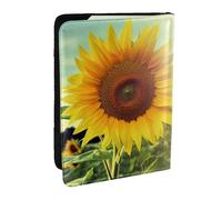 Bellissimo porta passaporto con girasole per viaggi, custodia RFID per passaporto, portafoglio in pelle PU, custodia per passaporto carino per donne e uomini