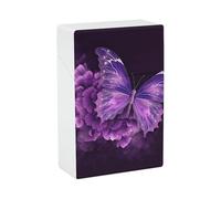 Bellissimo porta sigarette viola con farfalle e fiori, impermeabile, antiurto, compatto, da viaggio, per 20 sigarette, design resistente ai graffi, per uomo e donna.