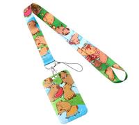 Bellissimo Portacarte con cinturino Capybaras Cordino Con Portachiavi Per Donne Infermiere Dottore Studente Capybara Cordini Portachiavi Bellissimo Collo Cartone Animato