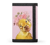 Bellissimo portafoglio a tre ante a forma di anatra gialla, con scomparti per carte di credito, pochette per uomo e donna, Stile:, Taglia unica