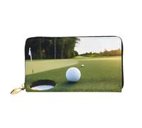Bellissimo portafoglio lungo in pelle da golf, borsa in morbida pelle PU di grande capacità per donna con più scomparti per carte, tasca per telefono e portamonete con cerniera, elegante porta carte p