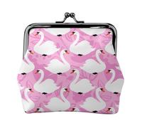 Bellissimo portamonete con cigni, portamonete con serratura a bacio, piccolo portamonete in pelle PU per le donne