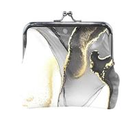 Bellissimo portamonete con girasoli e serratura a bacio, portamonete da donna, 11,4 x 10,4 cm, Marmo Turbinii Nero e Oro, Taglia unica, Marmo Turbinii Nero e Oro