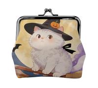 Bellissimo portamonete da donna in pelle a forma di gatto, piccolo portafoglio con chiusura a bacio, mini porta carte per chiavi, rossetto, carino portamonete da viaggio