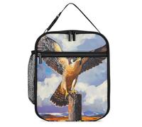 Bellissimo portapranzo con falco pellegrino uccello per uomini e donne borse per il pranzo isolate borsa termica portatile tote per lavoro picnic