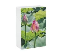 Bellissimo portasigarette con fiori di loto, impermeabile e a prova di schiacciamento, custodia per 20 sigarette king size, scatola da viaggio portatile tascabile per uomini e donne