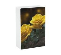 Bellissimo portasigarette con rose gialle, impermeabile e a prova di schiacciamento, per 20 sigarette king size, scatola da viaggio portatile tascabile per uomini e donne