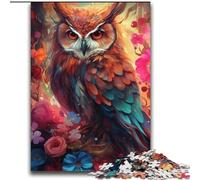 Bellissimo puzzle a forma di gufo da 2000 pezzi per adolescenti, antistress per ammazzare il tempo durante le vacanze, con poster abbinato e foglio di quiz (70x100cm)