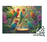 Bellissimo puzzle a forma di pappagallo. Un gioco altamente creativo con un alto livello di difficoltà, adatto ad adolescenti e adulti. 1000 pezzi (75x50 cm).