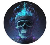 Bellissimo puzzle a forma di teschio da 1000 pezzi per adulti, Halloween, Pasqua, Capodanno, 67,5x67,5 cm