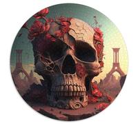Bellissimo puzzle a forma di teschio da 1000 pezzi per adulti, puzzle in cartone, gioco interattivo per famiglie, regalo artigianale con grafica colorata, 67,5x67,5 cm