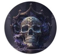 Bellissimo puzzle a forma di teschio per adulti, rompicapo rotondo da 1000 pezzi, gioco interattivo per famiglie, adatto dai 14 anni in su, 67,5x67,5 cm.