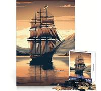 Bellissimo puzzle a forma di veliero da 1000 pezzi per adulti, ideale per stimolare la creatività e il gioco leggero, perfetto come regalo di Natale (50x75cm)