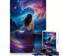 Bellissimo puzzle a tema ragazza spaziale per adulti, 1000 pezzi, divertimento intellettuale, hobby rilassante, taglio preciso, (38x26cm)