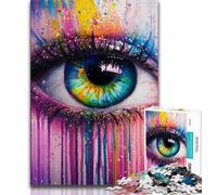 Bellissimo puzzle con occhio colorato dipinto per adolescenti, 1000 pezzi, giochi educativi, decorazione per la casa, adatto per la decorazione del desktop, 50x75cm