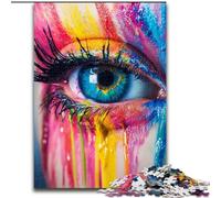 Bellissimo puzzle con occhio colorato per adolescenti, puzzle da 1000 pezzi, antistress, per trascorrere il tempo libero, interazione genitore-figlio (50x75cm)