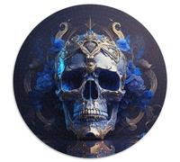 Bellissimo puzzle da 1000 pezzi a forma di teschio per adulti,puzzle rotondo da 1000 pezzi,gioco creativo per famiglie e decorazioni per la casa,regalo di Natale perfetto per adolescenti,67,5x67,5 cm.