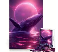 Bellissimo puzzle da 1000 pezzi con balena al neon per adolescenti, ideale per allenare la mente, per un relax informale o come regalo di compleanno (50x75cm)