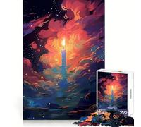 Bellissimo puzzle da 1000 pezzi con candela accesa per adulti, ideale per la pratica della logica, il tempo libero e il relax, con bordi netti Un regalo significativo (38x52cm)