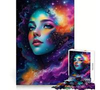 Bellissimo puzzle da 1000 pezzi con il volto di una ragazza e la nebulosa, ideale per adulti Divertimento intellettuale, rilassante e piacevole, con tagli precisi Un regalo perfetto (38x52cm)