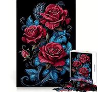 Bellissimo puzzle da 1000 pezzi con rose per ragazzi, ideale per ricordare con precisione i colori, per una fuga serena e uniforme, perfetto per Natale (50x75cm)