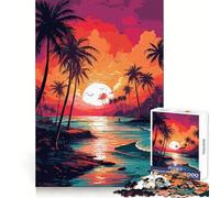 Bellissimo puzzle da 1000 pezzi con tramonto sulla spiaggia, per un pensiero rilassante e un passatempo tranquillo Bordi precisi, una sorpresa festiva (50x75cm)