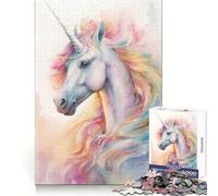 Bellissimo puzzle da 1000 pezzi con unicorno arcobaleno per ragazzi, ideale per allenare la memoria, per una fuga rilassante, con taglio perfetto e perfetto come regalo invernale (38x52cm)