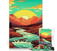 Bellissimo puzzle da 1000 pezzi con valle e montagna per adolescenti, con dettagli nitidi, fuga serena, taglio uniforme, perfetto per Natale (38x26cm)