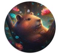 Bellissimo puzzle da 1000 pezzi raffigurante il Capibara, puzzle rotondo da 1000 pezzi, rompicapo stimolante - giocattolo rilassante per adolescenti, 67,5x67,5 cm