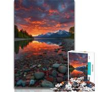 Bellissimo puzzle da 1000 pezzi raffigurante un fiume di montagna, un gioco stimolante e un gioco per tutta la famiglia, ideale come regalo per tutta la famiglia (38x26cm)