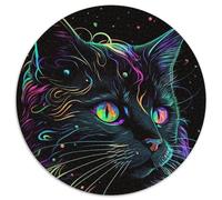 Bellissimo puzzle da 1000 pezzi raffigurante un gatto nero per adulti, ideale per rilassarsi e sfidare gli altri, decorazione colorata per la casa, amici, 67,5x67,5 cm.