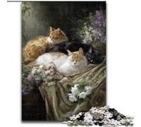 Bellissimo puzzle da 1000 pezzi raffigurante un gatto vittoriano, per adolescenti, sfida difficile contro lo stress, ideale per la decorazione della casa per ragazzi dai 14 anni in su (50x75cm)