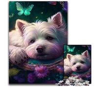 Bellissimo puzzle da 1000 pezzi raffigurante un West Highland Terrier, ideale per adulti, attività divertenti da fare a casa, regalo di compleanno, regalo da viaggio, 50x75CM/19,68x29,52 pollici.