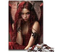 Bellissimo puzzle da 1000 pezzi raffigurante una donna demone con le ali, regalo per adulti, gioco stimolante e gioco per famiglie, ideale come regalo per tutta la famiglia (38x26cm)