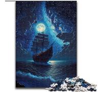 Bellissimo puzzle da 1000 pezzi raffigurante una nave pirata, per adulti e ragazzi, stimolante gioco di ruolo Ogni pezzo è unico Gioco stimolante e divertente per tutta la famiglia (26x38cm)