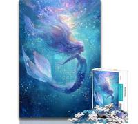 Bellissimo puzzle da 1000 pezzi raffigurante una sirena, ideale come regalo per adolescenti, giochi educativi, decorazioni per la casa, ideale come regalo per tutta la famiglia (75x50cm)