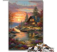 Bellissimo puzzle da 2000 pezzi a forma di baita per adulti e ragazzi, gioco stimolante e interazione tra genitori e figli in famiglia (70x100cm)