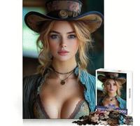 Bellissimo puzzle da collezione per adulti con donna steampunk, 1000 pezzi, gioco intelligente per rafforzare i legami familiari, taglio preciso, regalo stagionale 38x52cm