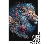Bellissimo puzzle da sogno a forma di leone per adulti e adolescenti, 1000 pezzi, puzzle in legno per adulti, puzzle per adolescenti dai 12 anni in su, regali di Natale (38x26 cm)