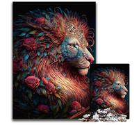 Bellissimo puzzle da sogno raffigurante un leone,1000 pezzi,in legno,per adulti,design intricato per adolescenti,decorazioni fai da te e divertimento che stimola la mente,50x75CM/19,68x29,52 pollici.