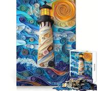 Bellissimo puzzle di carta a forma di faro, difficile da realizzare, per adulti, 1000 pezzi, sfida intelligente, svago, evasione, chiusura precisa, regalo premuroso (50x75cm)