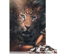 Bellissimo puzzle di leopardo, difficile, rettangolare, in carta rigida, per adulti e bambini, 1000 pezzi (75x50 cm)
