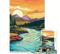 Bellissimo puzzle di montagna e valle da 1000 pezzi per ragazzi, stimola la capacità di ragionamento, crea un'atmosfera serena, ritagli precisi, regalo premuroso (38x52cm)