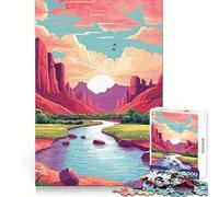 Bellissimo puzzle di montagna e valle da 1000 pezzi per ragazzi, stimola la capacità di ragionamento, crea un'atmosfera serena, ritagli precisi, regalo premuroso (38x26cm)