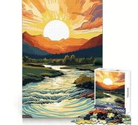 Bellissimo puzzle di montagna e valle da 1000 pezzi per ragazzi, stimola la capacità di ragionamento, crea un'atmosfera serena, ritagli precisi, regalo premuroso (38x52cm)
