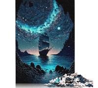 Bellissimo puzzle di navi pirata per adulti, puzzle da 1000 pezzi per adolescenti, gioco educativo, giocattolo, regali di Natale, 1000 pezzi (75x50 cm)